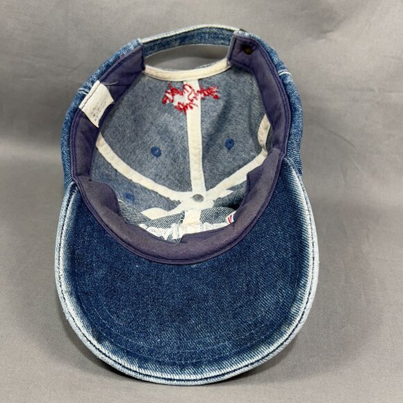 Carnival Cruise Line Strapback Hat Cap Blue Denim Souvenir Distressed Dad Mens - Picture 12 of 14